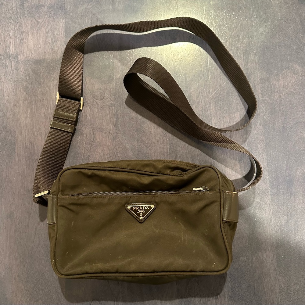 Prada Brown Nylon Crossbody Rectangular Messenger… - image 2